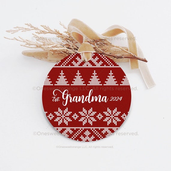 Grandma Ornament Grandma Ornament Grandparent Gift Nana Gift Personalized Christmas Ornament Christmas Plaid Gift for Grandma 128.