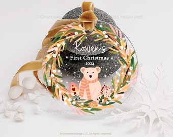 Baby’s First Christmas Ornament New Baby Gift Acrylic Baby Ornament Gift Personalized Ornament for Newborn Baby Christmas Ornament No.245