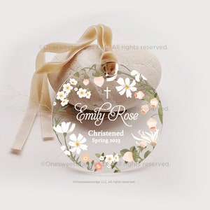 First Holy Communion Gift Personalized Cross Acrylic Ornament Christening Keepsake Communion Gift for Goddaughter Personalized Gift No.384 image 1