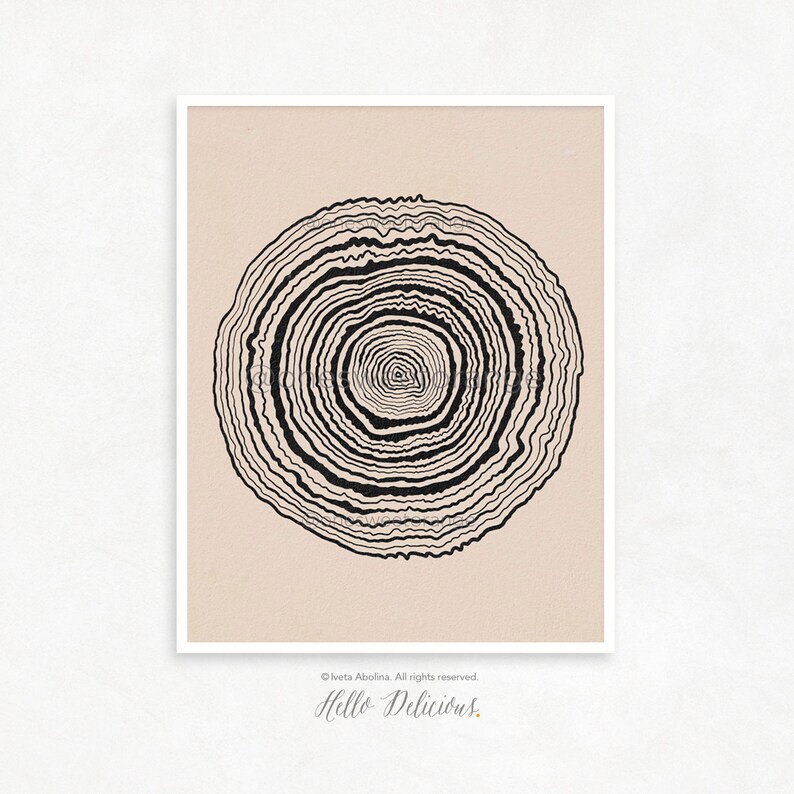 Tree Rings Minimalist Art Line Art Poster Line Drawing Print - Etsy