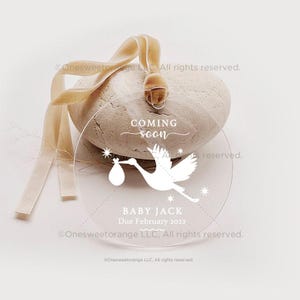 Pregnancy Announcement Ornament Pregnancy Ornament Gift Baby Coming Soon Announcement Gift Christmas Gift for New Grandparents No.82