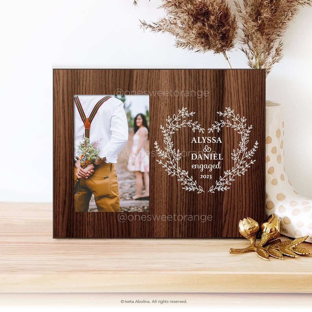Engaged Picture Frame Personalized Engagement Frame Engagement Etsy