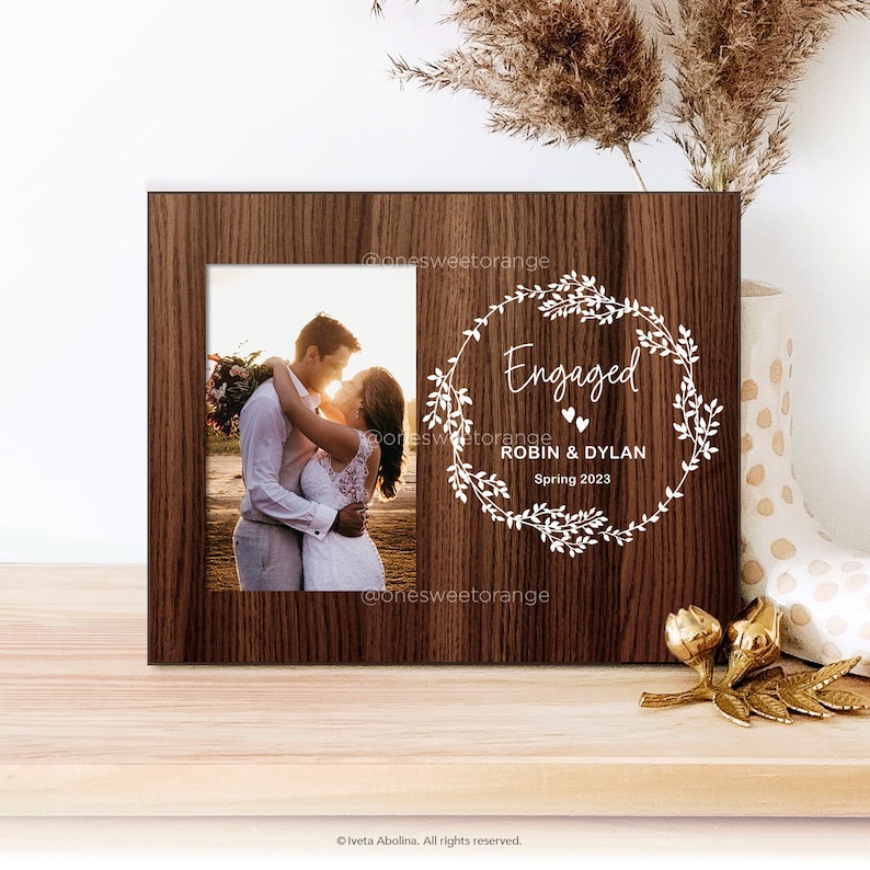 Engaged Picture Frame Personalized Engagement Frame Engagement Frame ...