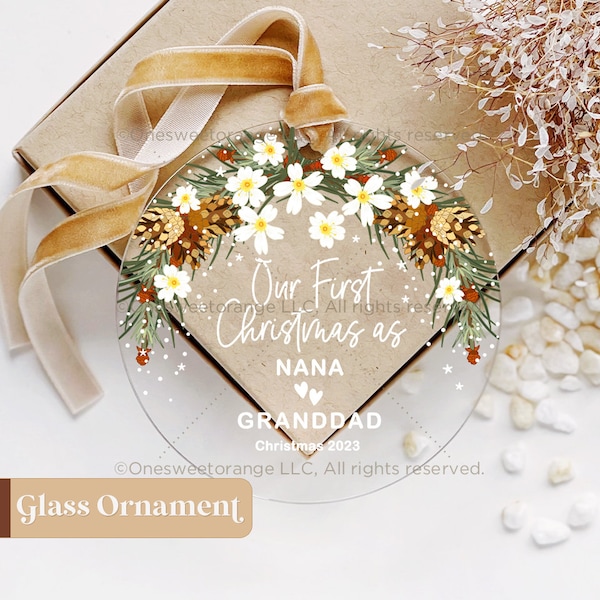 Our First Christmas As Grandparents Ornament Grandparent Gift Grandparents Christmas Gift Personalized Ornament Gift for Grandparents No.503