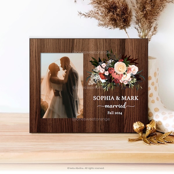 Marco de fotos de boda Regalo de boda personalizado Regalo de despedida de soltera Marco de boda Regalo para parejas Marco de fotos de boda personalizado 7.