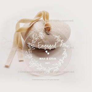 Acrylic Engaged Ornament Engagement Ornament Gift Engagement Party Favor Personalized Engagement Gift Custom Engagement Gift w Names No.31