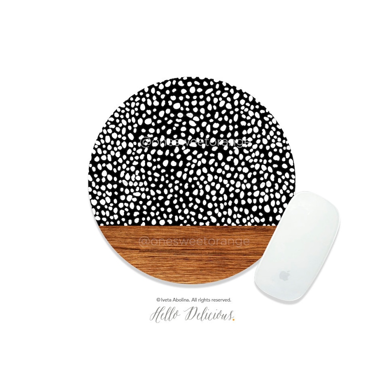 Mouse Pad Wood Polka Dots Mouse Pad Boho Mouse Pad Office Mouse Pad Personalized Mouse Pad Desk Accessories Mouse Pad Round Mouse Pad 162