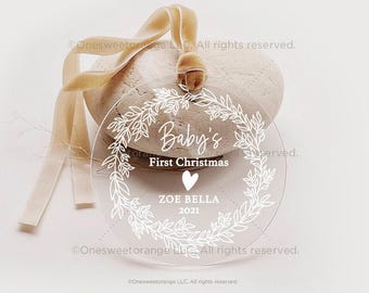 Baby’s First Christmas Ornament New Baby Gift Acrylic Baby Ornament Gift Personalized Ornament for Newborn Baby Christmas Ornament No.163