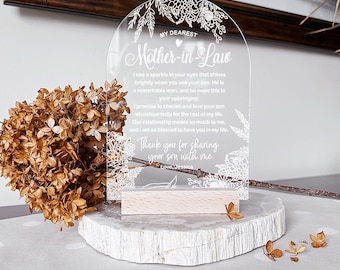 Personalized Gift Plaque Mother-In-Law Appreciation Gift Love Expression Personalized Gift for Mother-In-Law In-Law Christmas Keepsake No.4