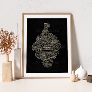 Buque línea arte línea arte cartel línea dibujo impresión línea arte moderno arte minimalista cartel orgánico recipiente jarrón arte impresión moderno pared arte B524