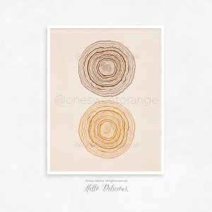 Tree Rings Minimalist Art Line Art Poster Line Drawing Print Line Art ...