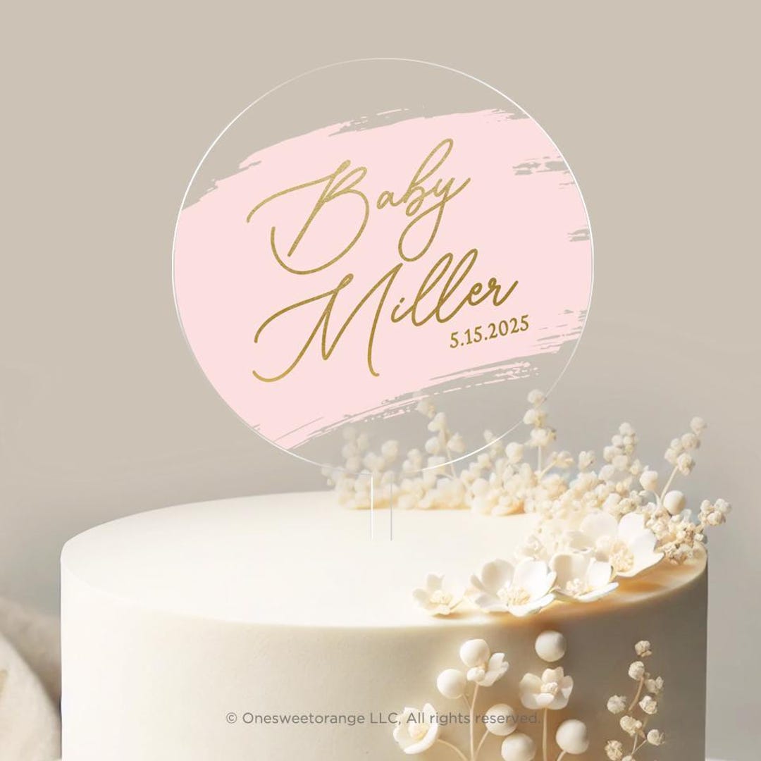 Personalized Baby Shower Cake Topper Circle Acrylic Cake Topper for — free download