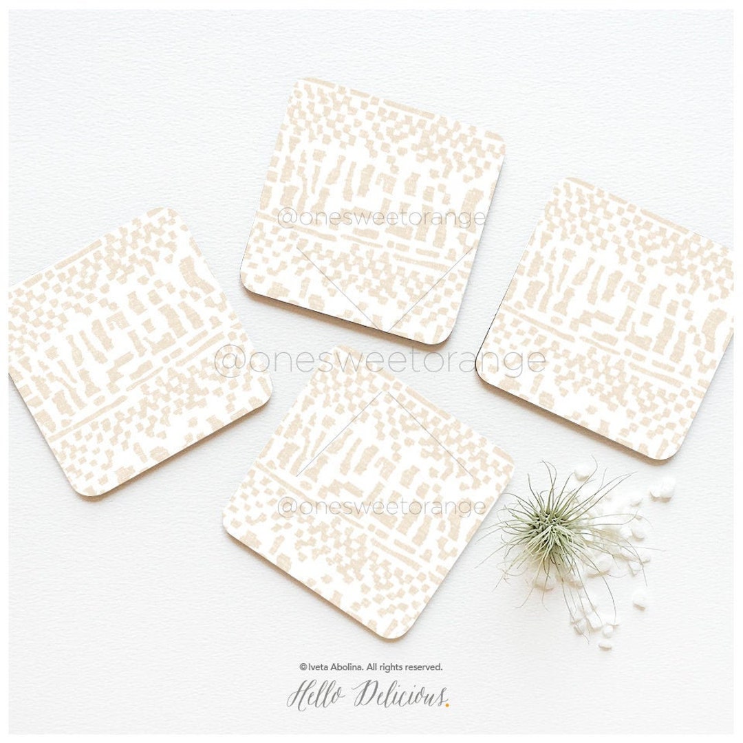 Line Art Coaster Set of 4 Minimalist Geometric Lines Cork Coasters ...