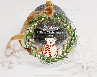 Baby’s First Christmas Ornament New Baby Gift Acrylic Baby Ornament Gift Personalized Ornament for Newborn Baby Christmas Ornament No.171