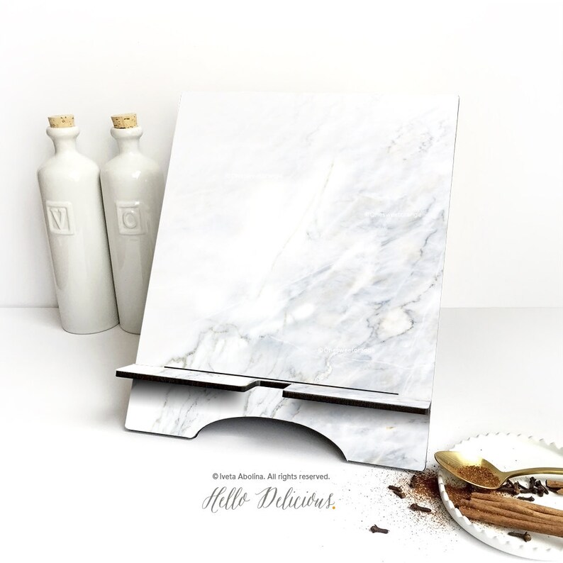 IPad Stand Large Marble Print Cookbook Stand Marble Print Etsy