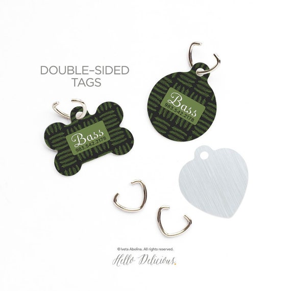 Christmas Dog Tag Small Dog ID Tag Pine Needle Pet Tag