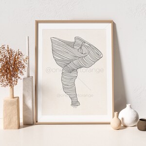 Arte lineal de vaso, póster de arte lineal, dibujo lineal, impresión, arte lineal, arte moderno, póster minimalista, jarrón orgánico, impresión de arte lineal, arte mural moderno B528