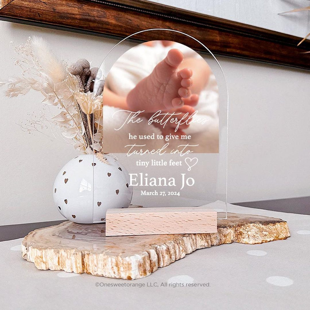 Personalized Baby Announcement Plaque Newborn Baby Keepsake Gift for ...