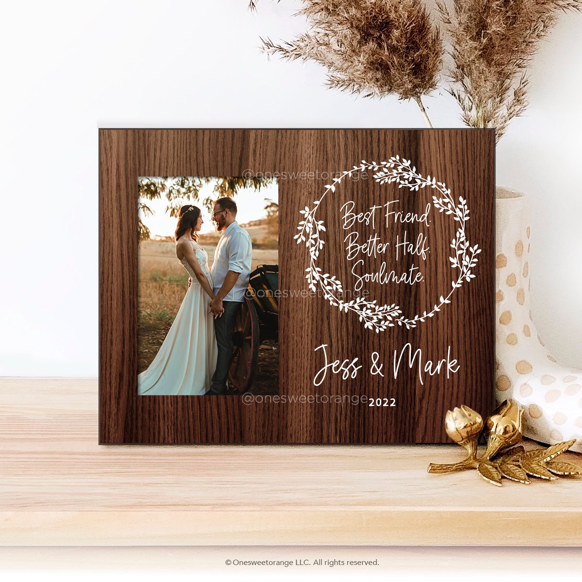 Personalized Picture Frame 4 X 6 for Family, Custom Engraved Wooden Photo  Frame, Wedding Officiant Gift, Bridal Shower Gift Maid of Honor 