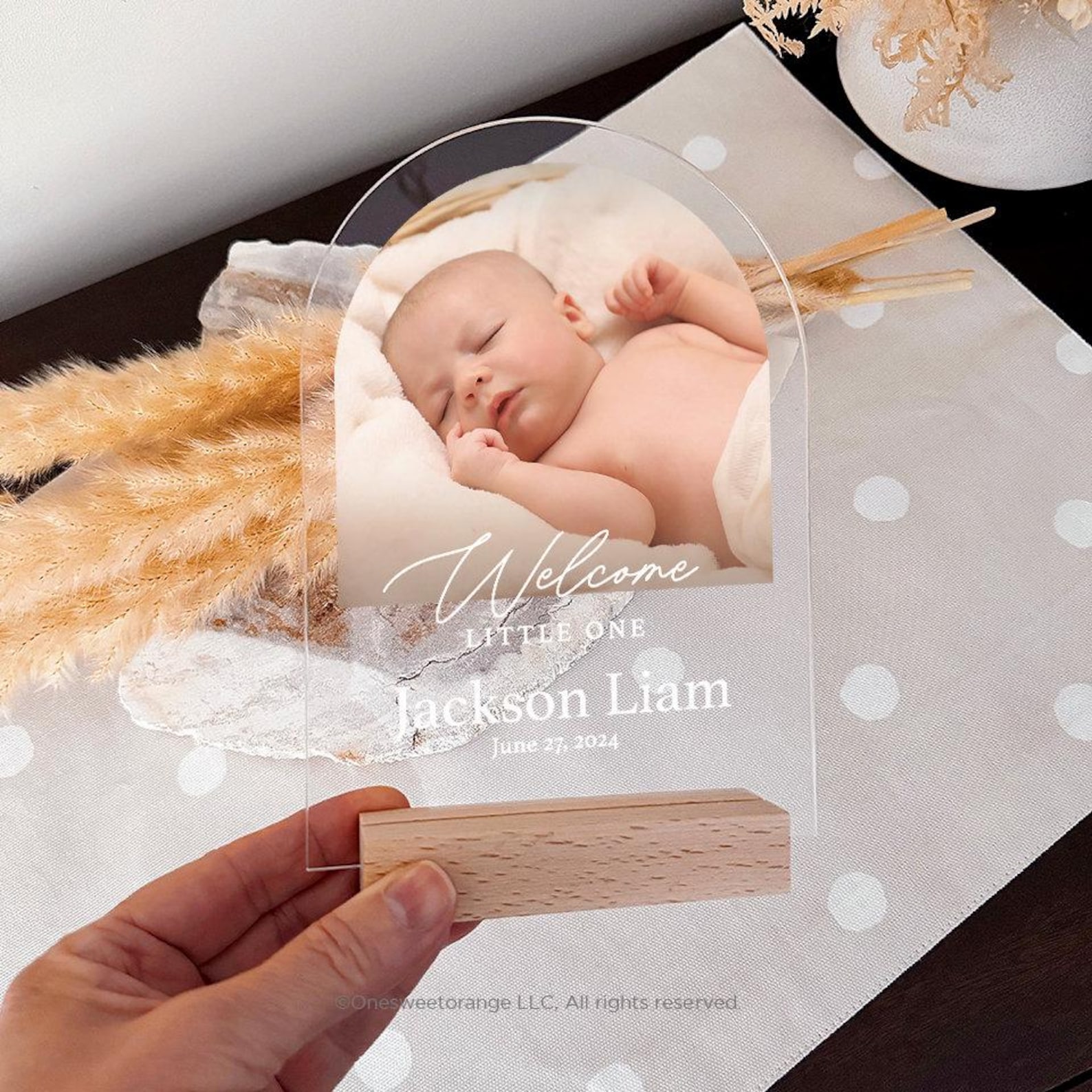 Personalized Baby Announcement Plaque Newborn Baby Keepsake Gift for ...