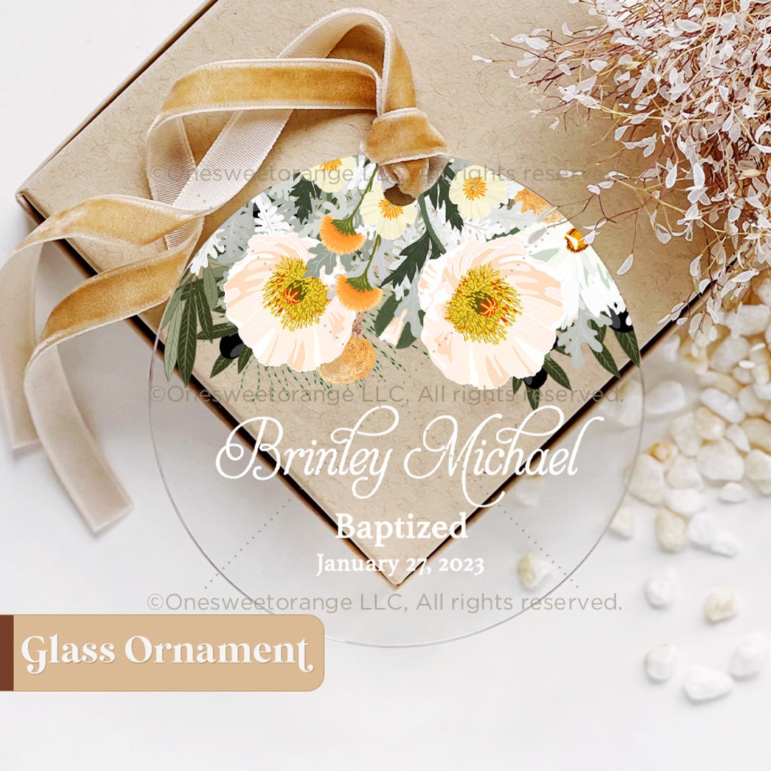 Glass Christening Keepsake Baptism Gift Personalized Cross Acrylic