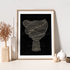 Buque línea arte línea arte cartel línea dibujo impresión línea arte moderno arte minimalista cartel orgánico recipiente jarrón arte impresión moderno pared arte B522