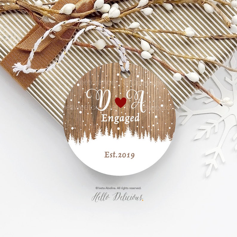 Engagement Ornament First Kiss Christmas Ornament Soon To Be Mr. & Mrs. Christmas Ornament Personalized Ornament Holiday Engagement Gift 33. image 2