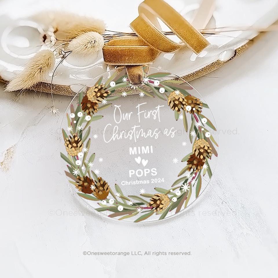 Our First Christmas As Grandparents Ornament Grandparent Gift Grandparents Christmas Ornament Personalized Grandma Grandpa Keepsake No.504