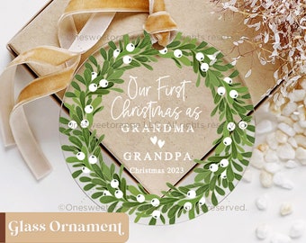 Our First Christmas As Grandparents Ornament Grandparent Gift Grandparents Christmas Gift Personalized Ornament Gift for Grandparents No.472