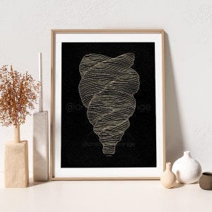 Buque línea arte línea arte cartel línea dibujo impresión línea arte moderno arte minimalista cartel orgánico recipiente jarrón arte impresión moderno pared arte B526