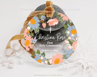 First Holy Communion Gift Personalized Cross Acrylic Ornament Christening Keepsake Communion Gift for Goddaughter Personalized Gift No.599