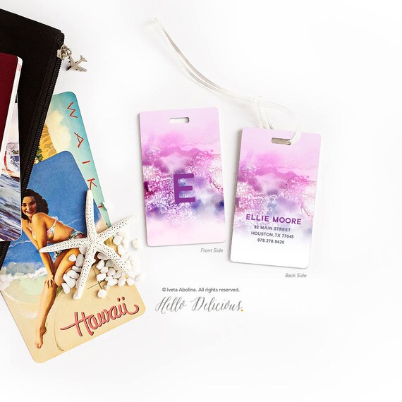 marble luggage tag