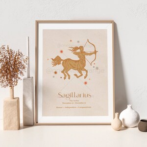 Sagittarius Personalized Zodiac Sign Print Sagittarius Print Birth Month Star Print Astrology Print Zodiac Art Celestial Zodiac Art B497