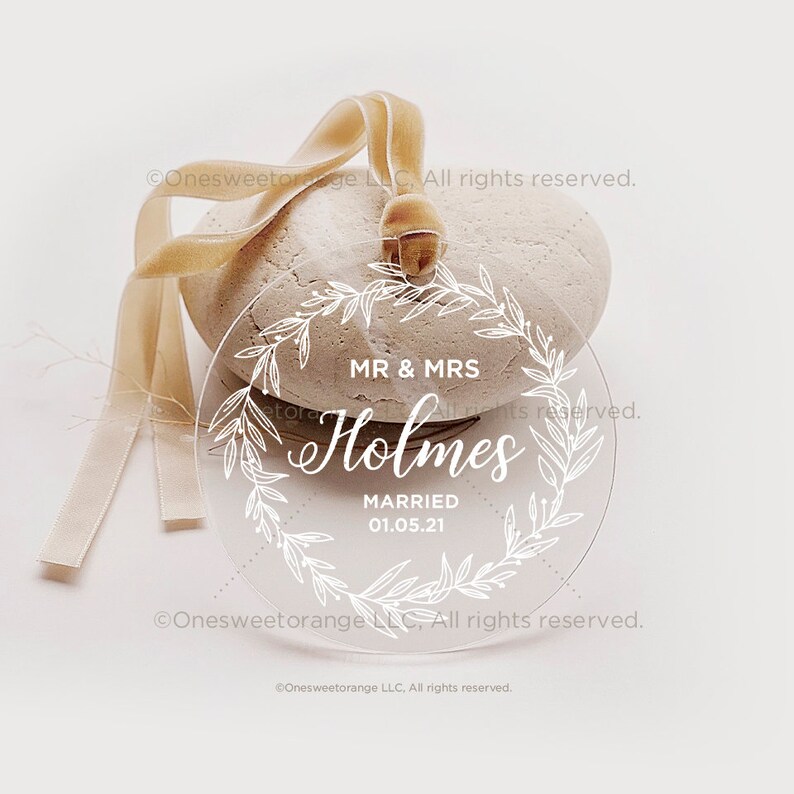 MR & Mrs Ornament Our First Christmas Ornament Newlywed Gift Personalized Gifts Wedding Gift Christmas Gift Gift for Her Keepsake No.26