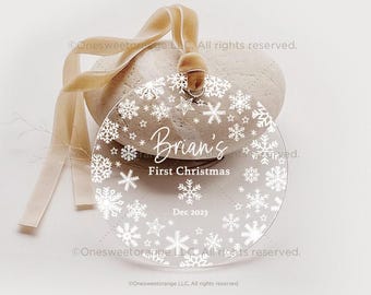 Personalized Baby's First Christmas Ornament, Custom Baby Photo