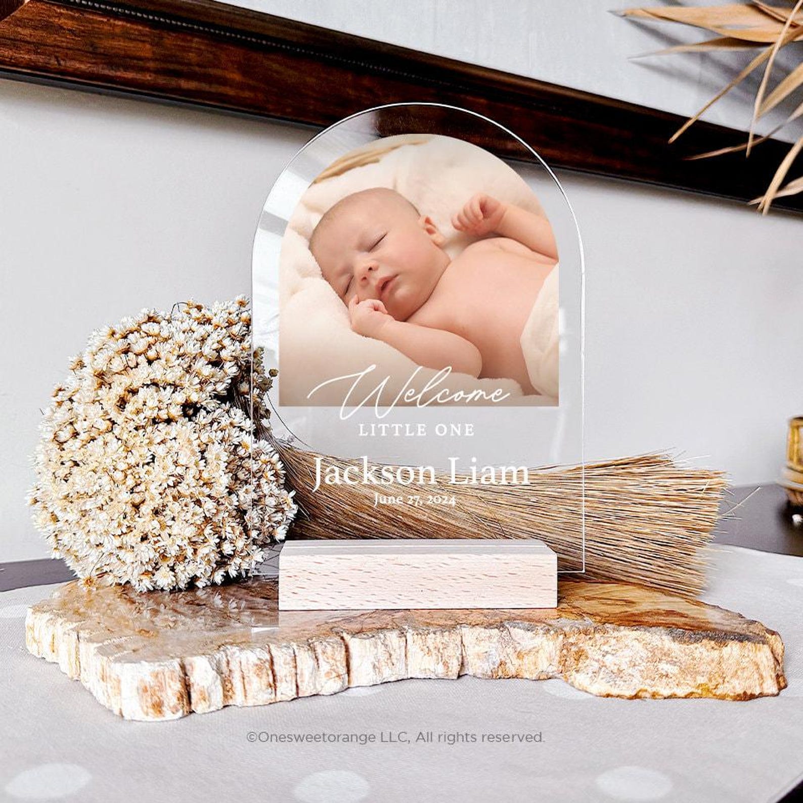 Personalized Baby Announcement Plaque Newborn Baby Keepsake Gift for ...