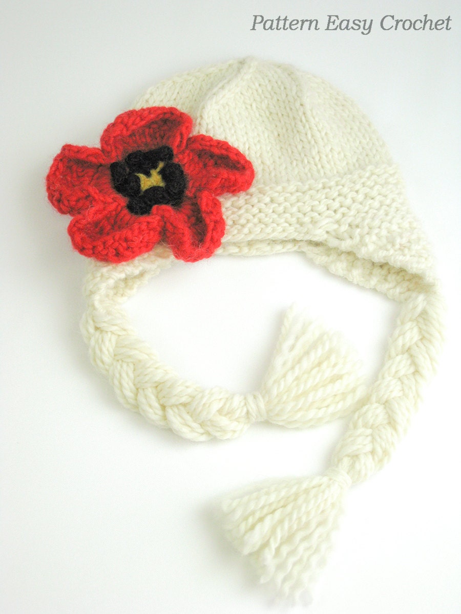 Knitting Pattern Hat With Flower in 6 Sizes From Newborn to Etsy