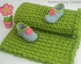 Crochet pattern baby blanket quick and easy pattern