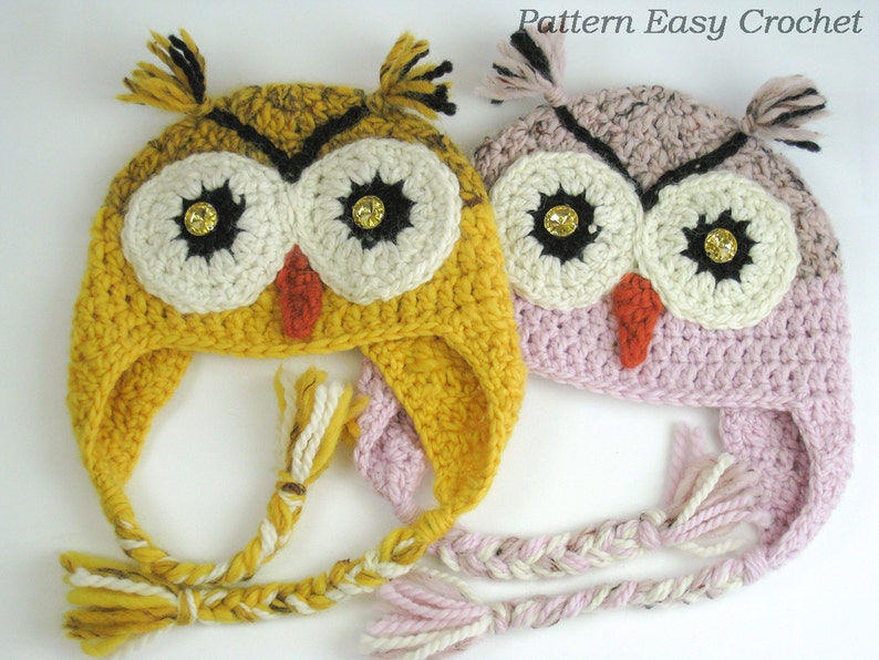 Crochet Baby Hat Pattern Owl Hat Pattern in 4 Sizes From Etsy