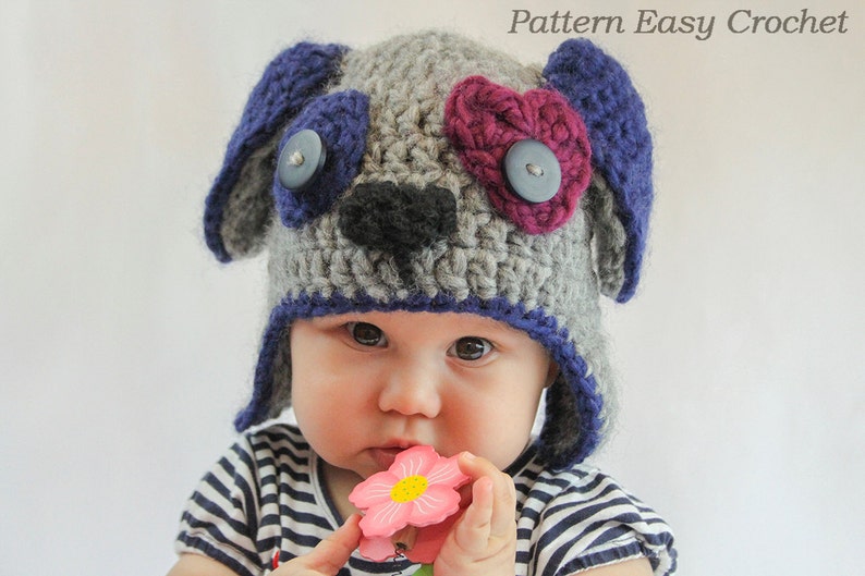 Crochet Pattern Puppy Dog Hat in 5 Sizes From Newborn to 6 Etsy