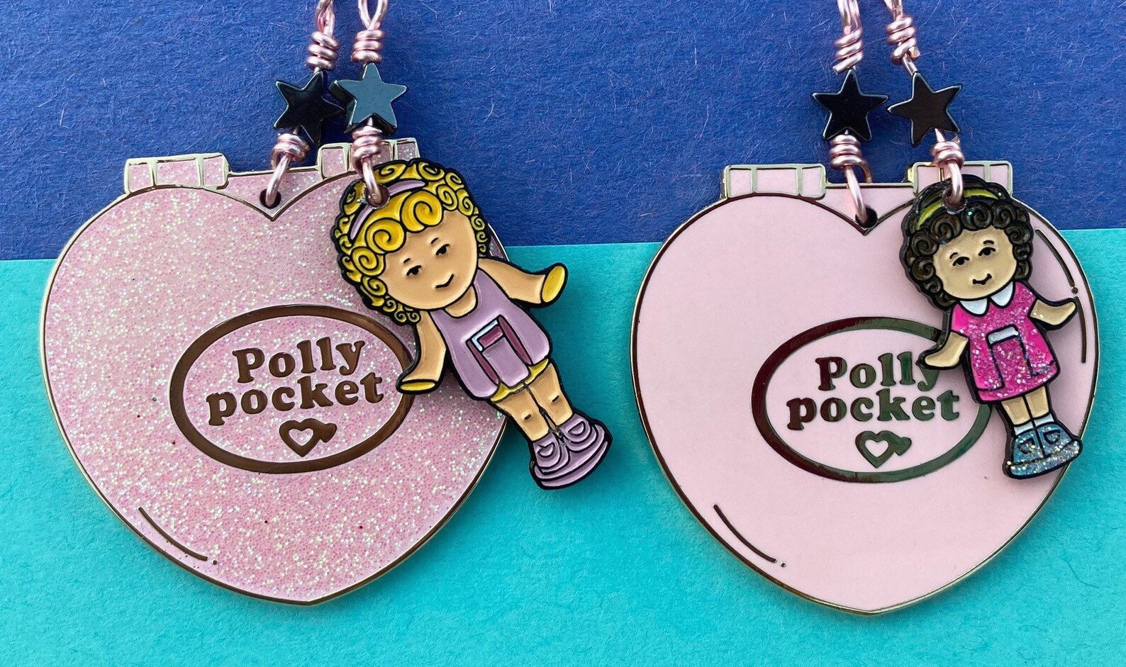 Enamel Polly Pocket Heart Compact Necklace Etsy