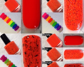 Discontinued--Samhainophobia Nail Polish (Fear/Phobia Nail Polish,Neon Cream/Crellie/Glitter Shreds Nail Polish,Nail Art,Nail Care,Makeup)