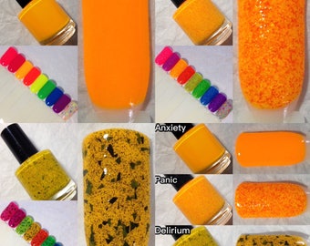 Last Chance--Pyrophobia Nail Polish (Fear/Phobia Nail Polish,Neon Cream/Crellie/Matte Glitter Shreds Nail Polish,Nail Art,Nail Care,Makeup)