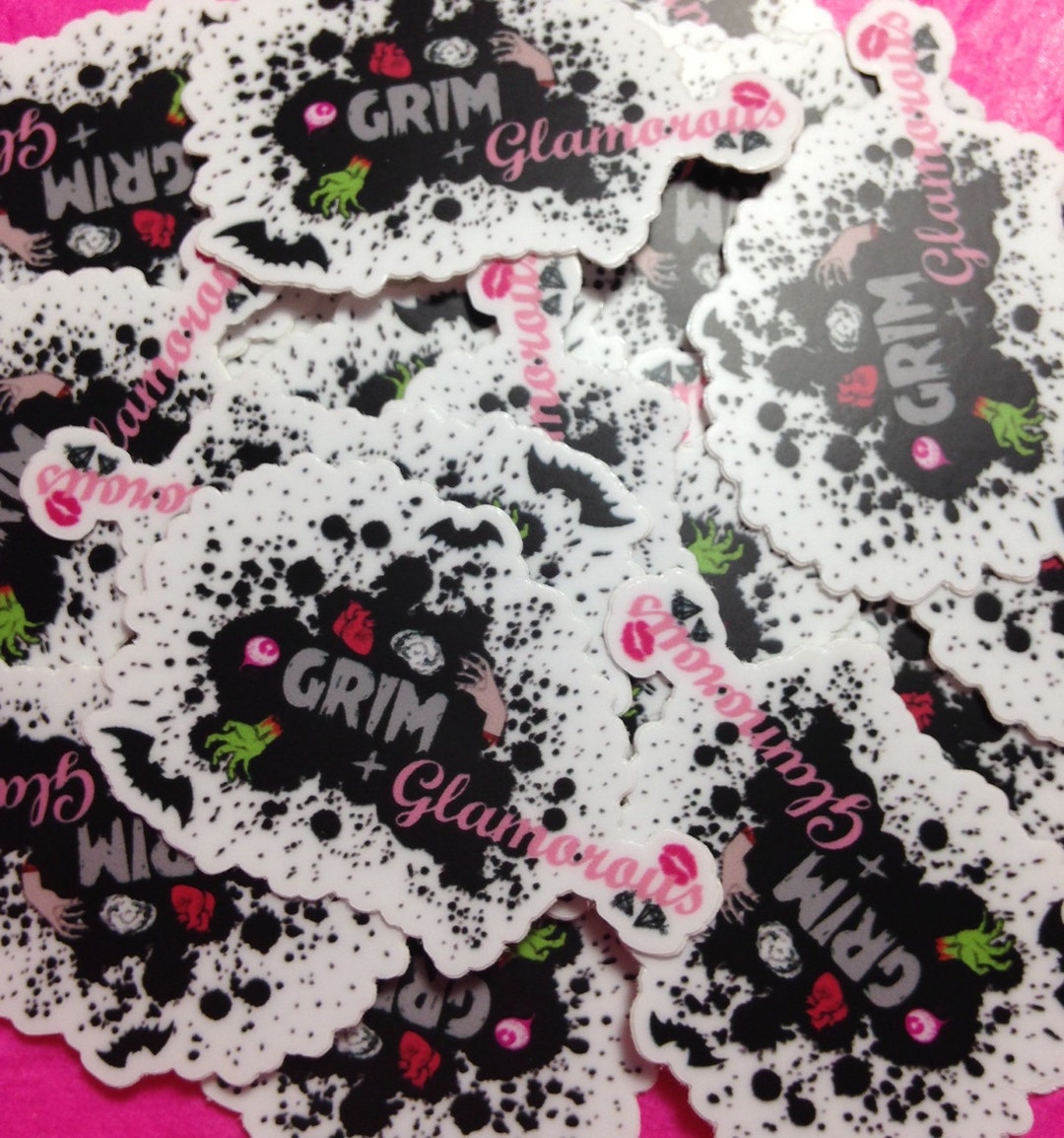 Grim and Glamorous Sticker (Small Creepy/Cute/Zombie/Bats/Brains/Heart ...