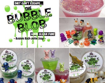 Bubble Blob Bubble Bath Jellie Soap with a Toy Surprise Inside (Jelly Bubble Bath, Jelly Soap, Jiggle Soap, Shower Jelly, Party Favor Soap)