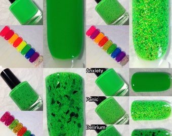 Discontinued--Emetophobia Nail Polish (Fear/Phobia Nail Polish,Neon Cream/Crellie/Matte Glitter Shred Nail Polish,Nail Art,Nail Care,Makeup)
