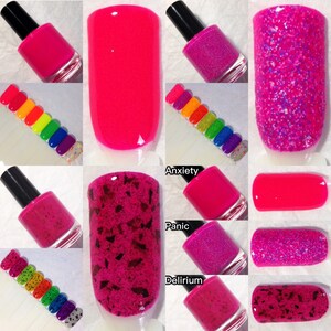 Last Chance--Pediophobia Nail Polish (Fear/Phobia Nail Polish,Neon Cream/Crellie/Matte Glitter Shreds Polish,Nail Art,Nail Care,Bath,Makeup)