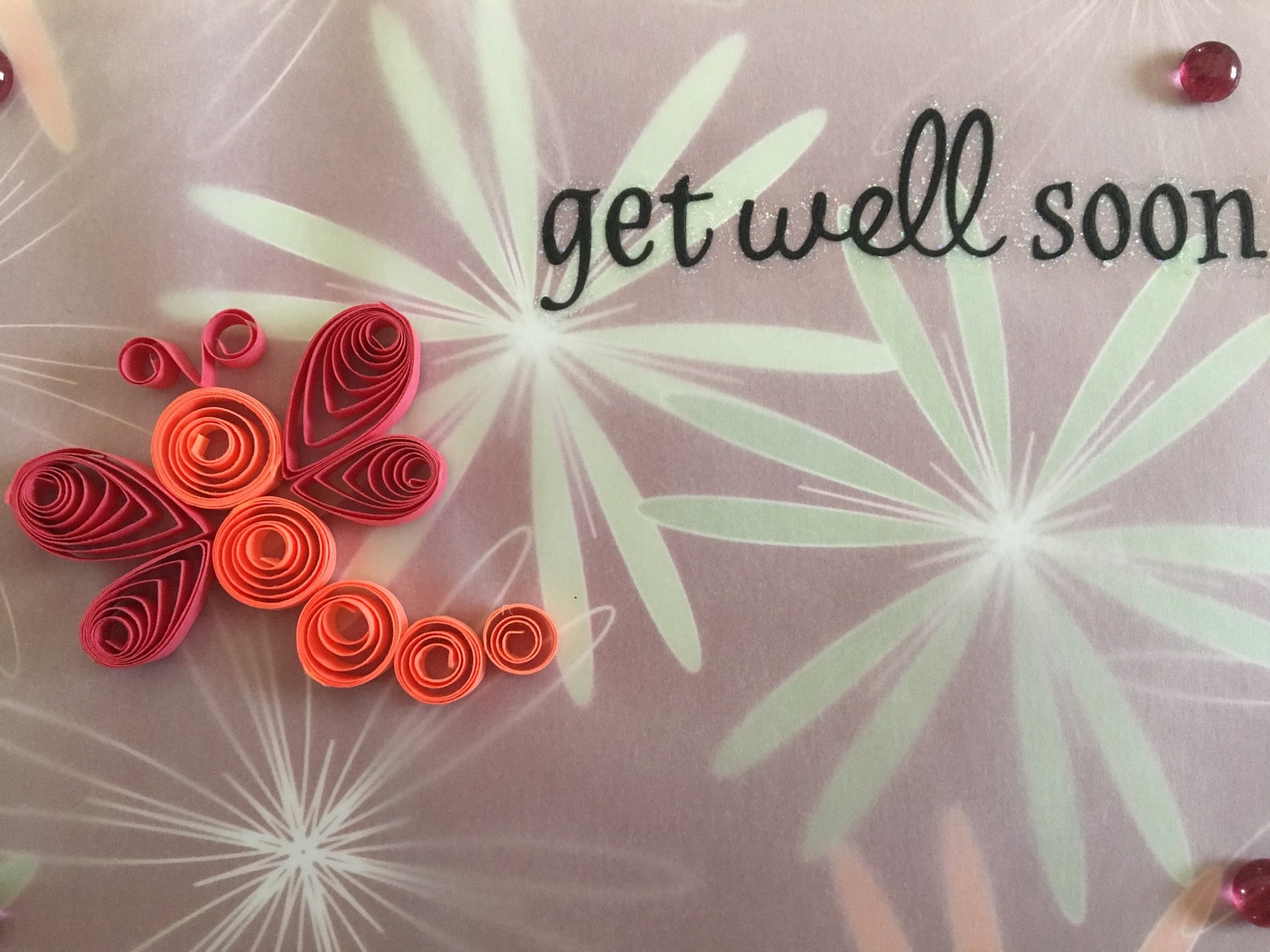 Get Well Soon Quilled dragonfly card Etsy