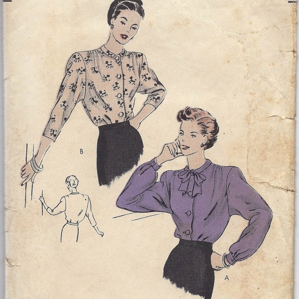 1940s Vogue 5581 Blouse Pattern, Size 14