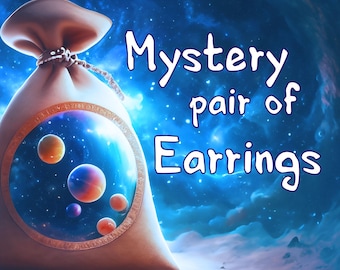 Mystery Earrings II Surprise dangle stud earring's random theme handmade clay jewelry